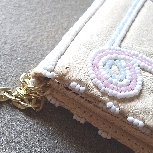 Vintage WALBAXG British Hong Kong Hand Beaded Leather Shoulder Bag Clutch Purse. - Picture 9 of 16